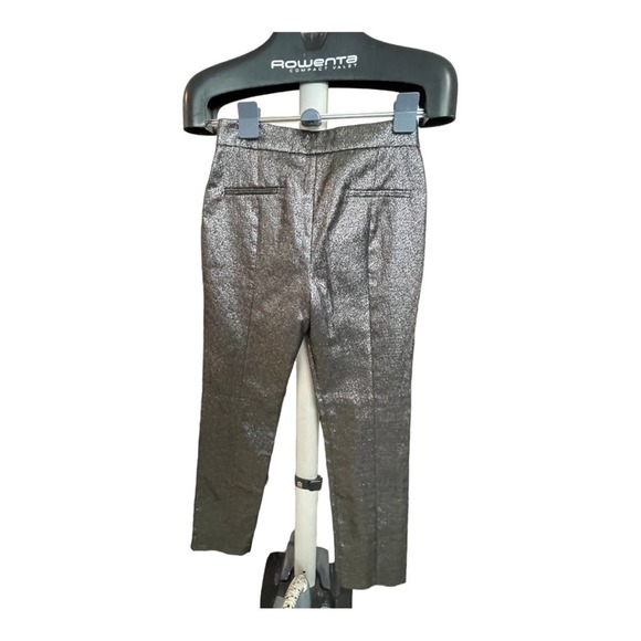 1725 Gorgeous Zara Black And Silver High Rise Metallic Pants  Size XS - Picture 4 of 9